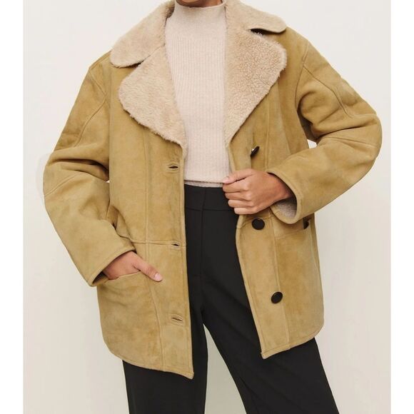 Reformation Tan Shearling Jacket - Picture 1 of 5